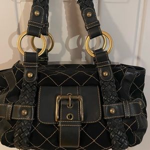 Isabella Fiore Leather and Canvas Handbag